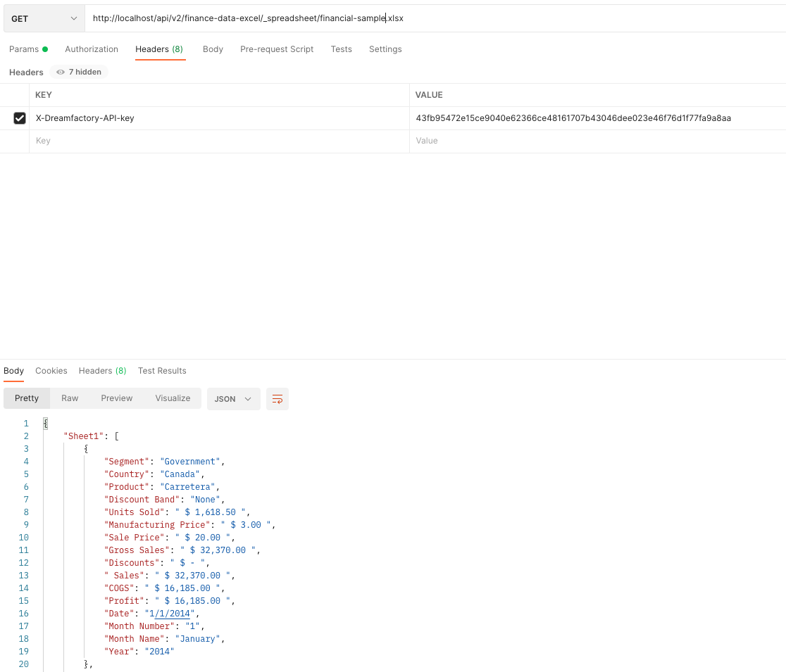 excel api with postman