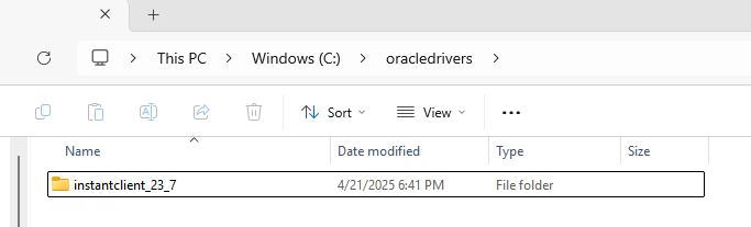 Instant Client folder