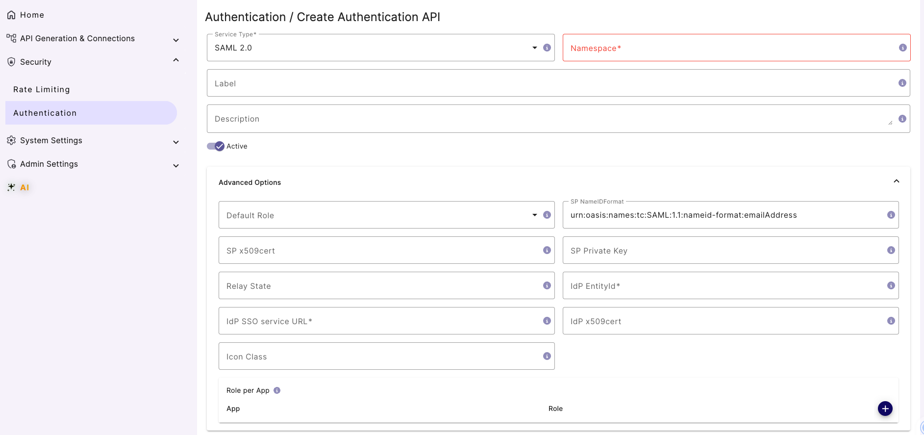 okta SAML Service Creation Blank Page