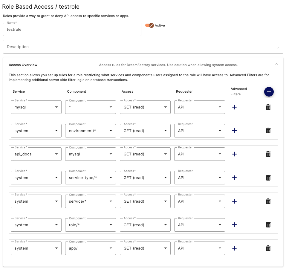 Basic all access role for GETs